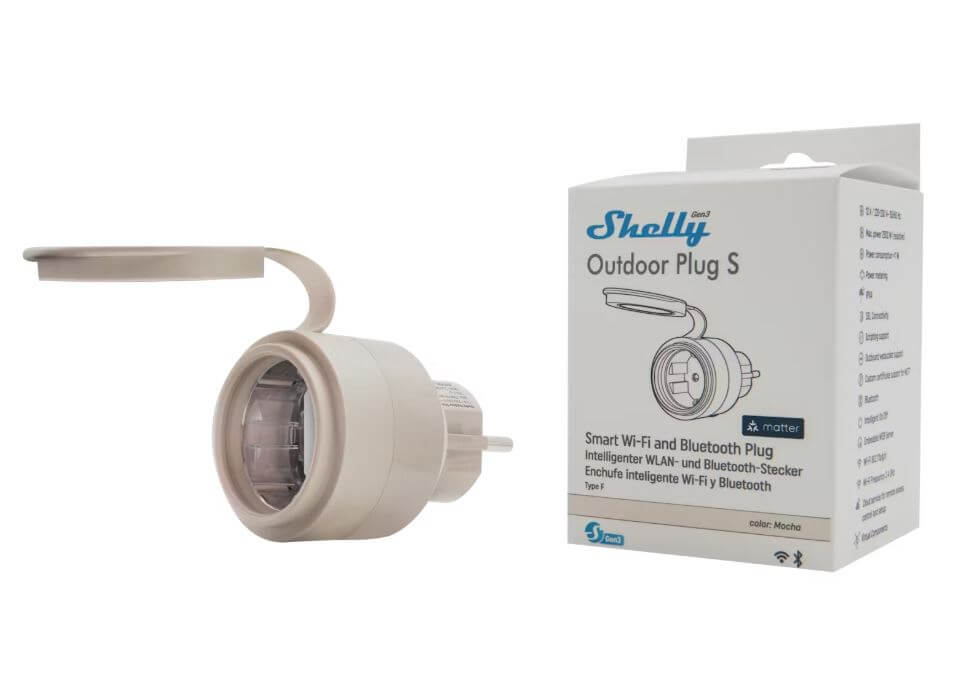 Shelly Outdoor Plug S Gen3 älyspistorasia ulos