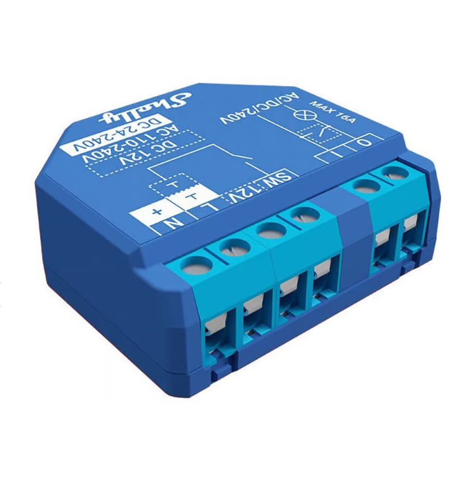 Shelly Plus 1 releyksikkö, 1-K, 16A, WiFi
