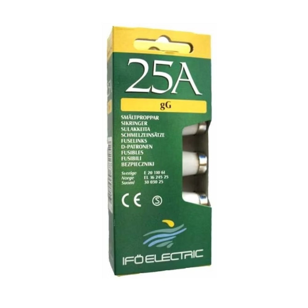 Tulppasulake Ifö Electric DII 25A 500V (Keltainen) 5kpl