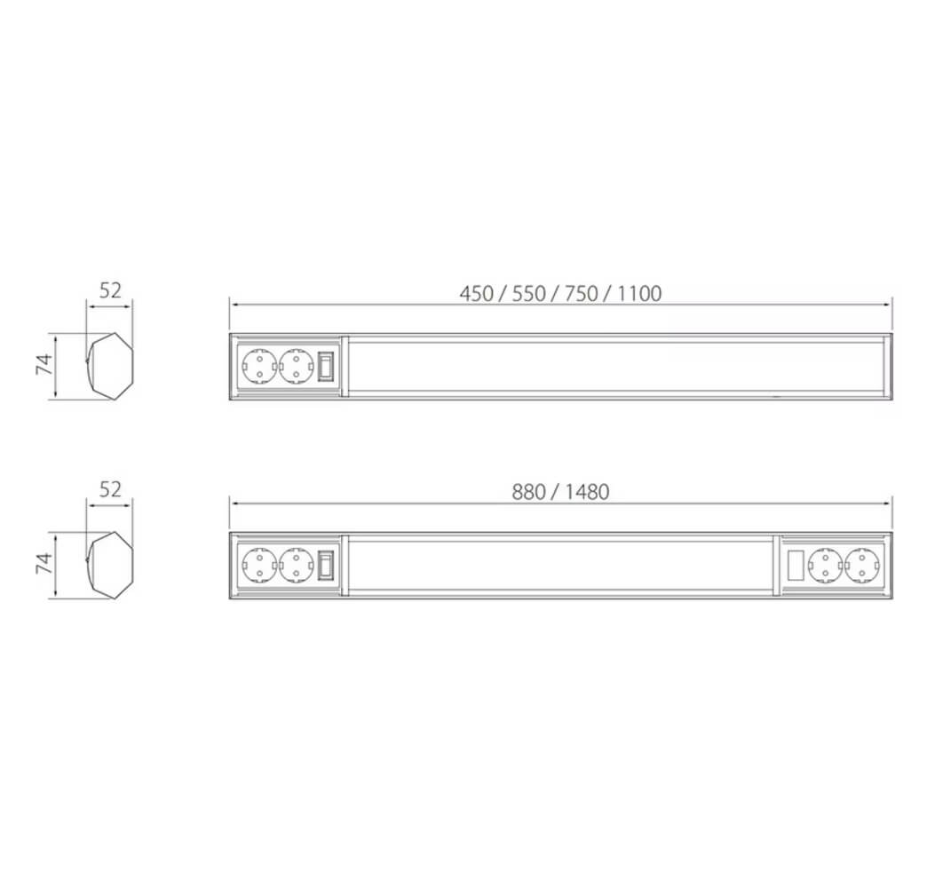 Työpistevalaisin Onnline Onnpoint, 8W, IP21, 550mm, 2-os PR