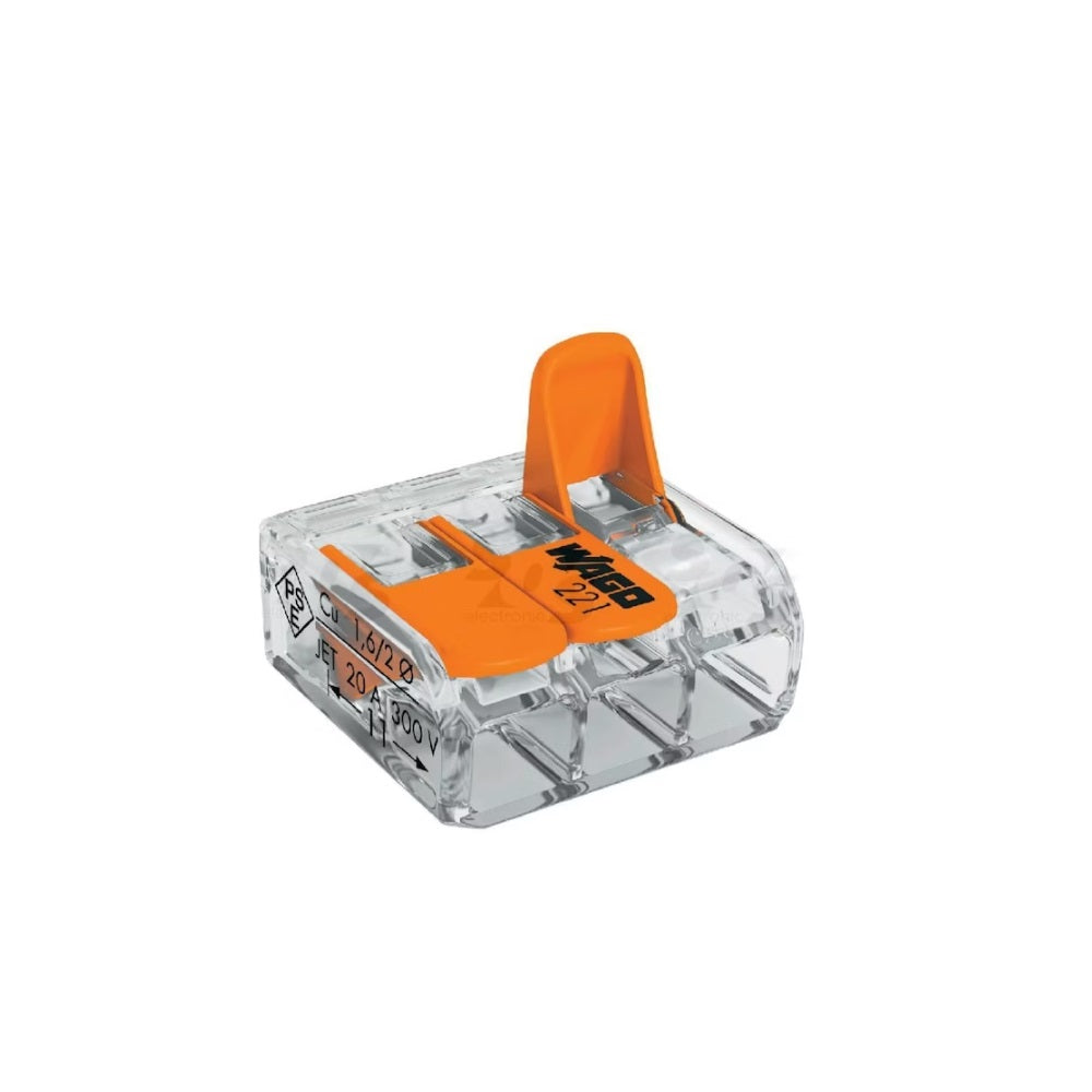 Wago 3-napainen rasialiitin vipu Wago 221-413, 0.14-4mm²