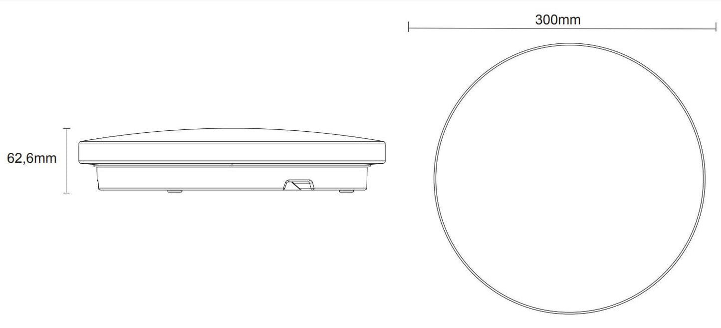Plafondi Airam Gaia Slim R300 Basic, 17W, 850lm, 3000K, IP20, Ø300mm
