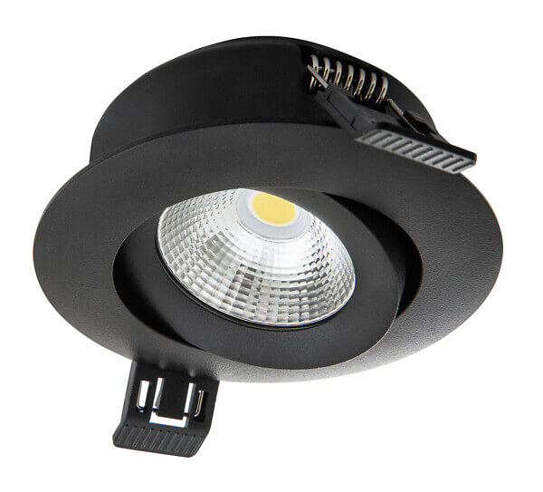 Alasvalo Airam Compact Tilt, 5W, 400lm, IP44, himmennettävä, Ø80*39mm, musta