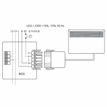 Lämmitin Ensto BETA BT 500W 39x59cm kytkentärasialla