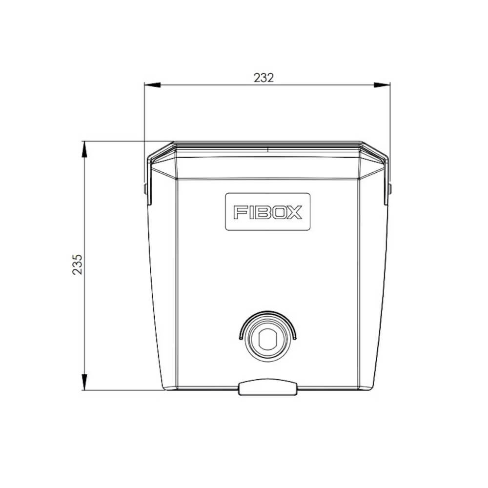 Autolämmityspistorasia Fibox 2J1V mitat