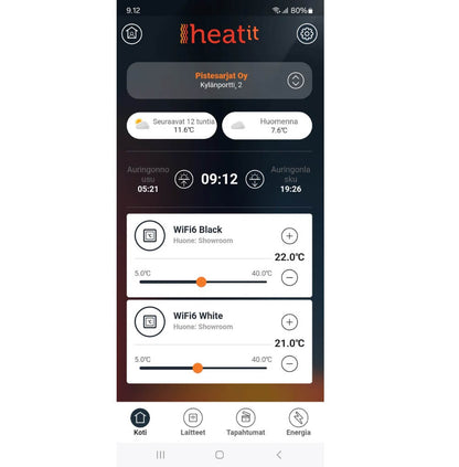 Älytermostaatti Heatit WiFi6 BLE 16A musta