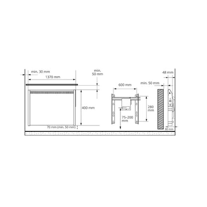 Lämmitin Ensto TASO10-BT 1000W 40x137cm