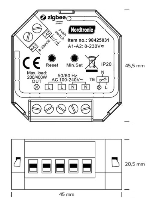 Valonsäädin Nordtronic Box Dimmer Triac