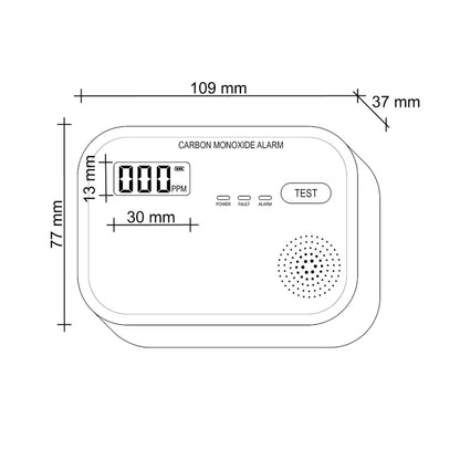 Häkävaroitin Opal,  3 x AA, LCD-näyttö