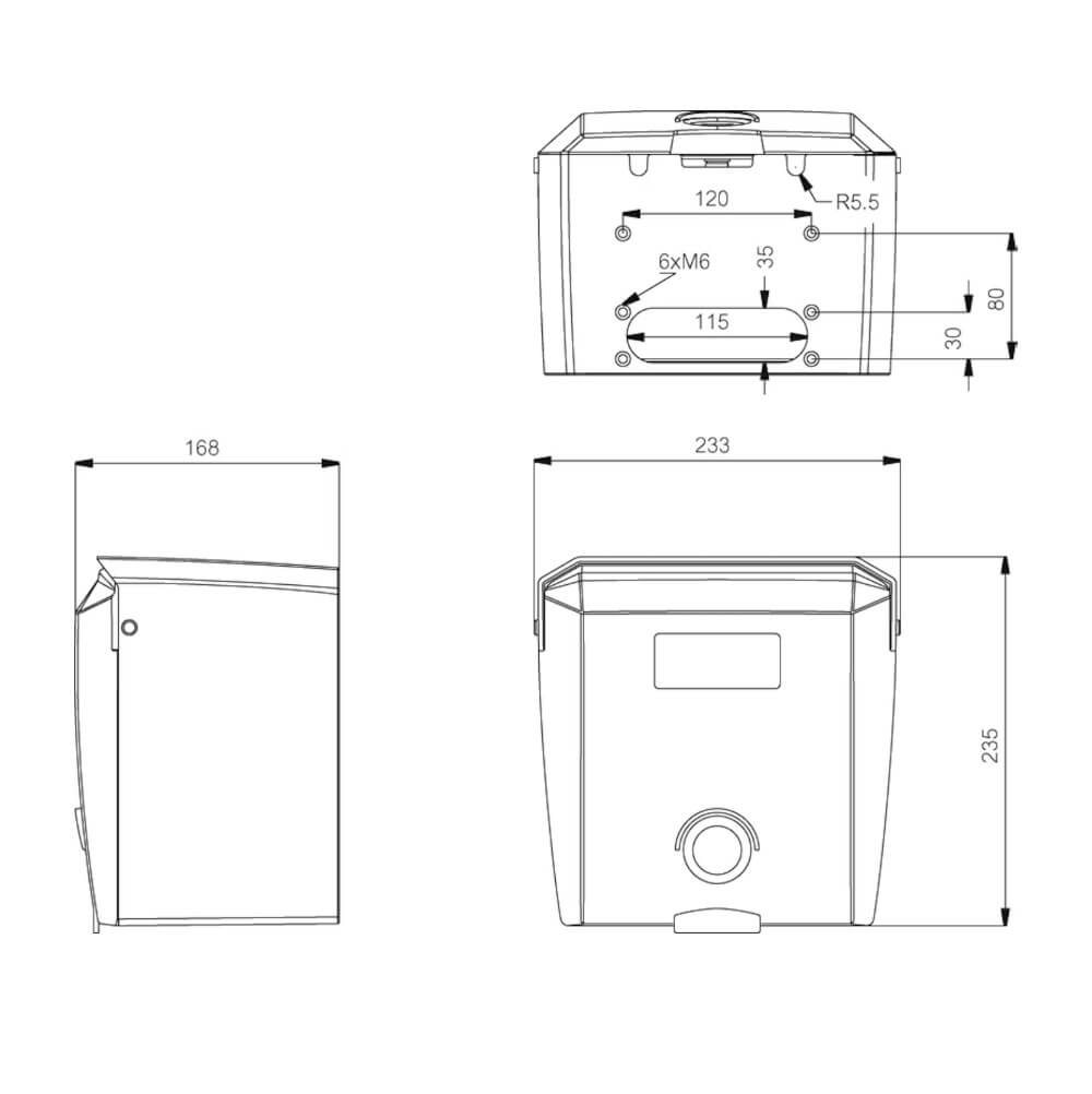 Piharasia Fibox Piha 2A2J1V D, 2xPR, 1xVVS