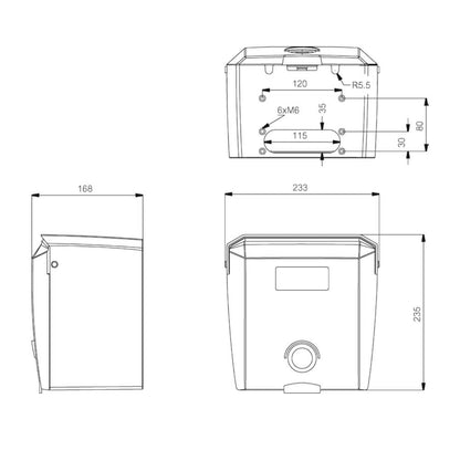 Piharasia Fibox Piha 2A2J1V D, 2xPR, 1xVVS
