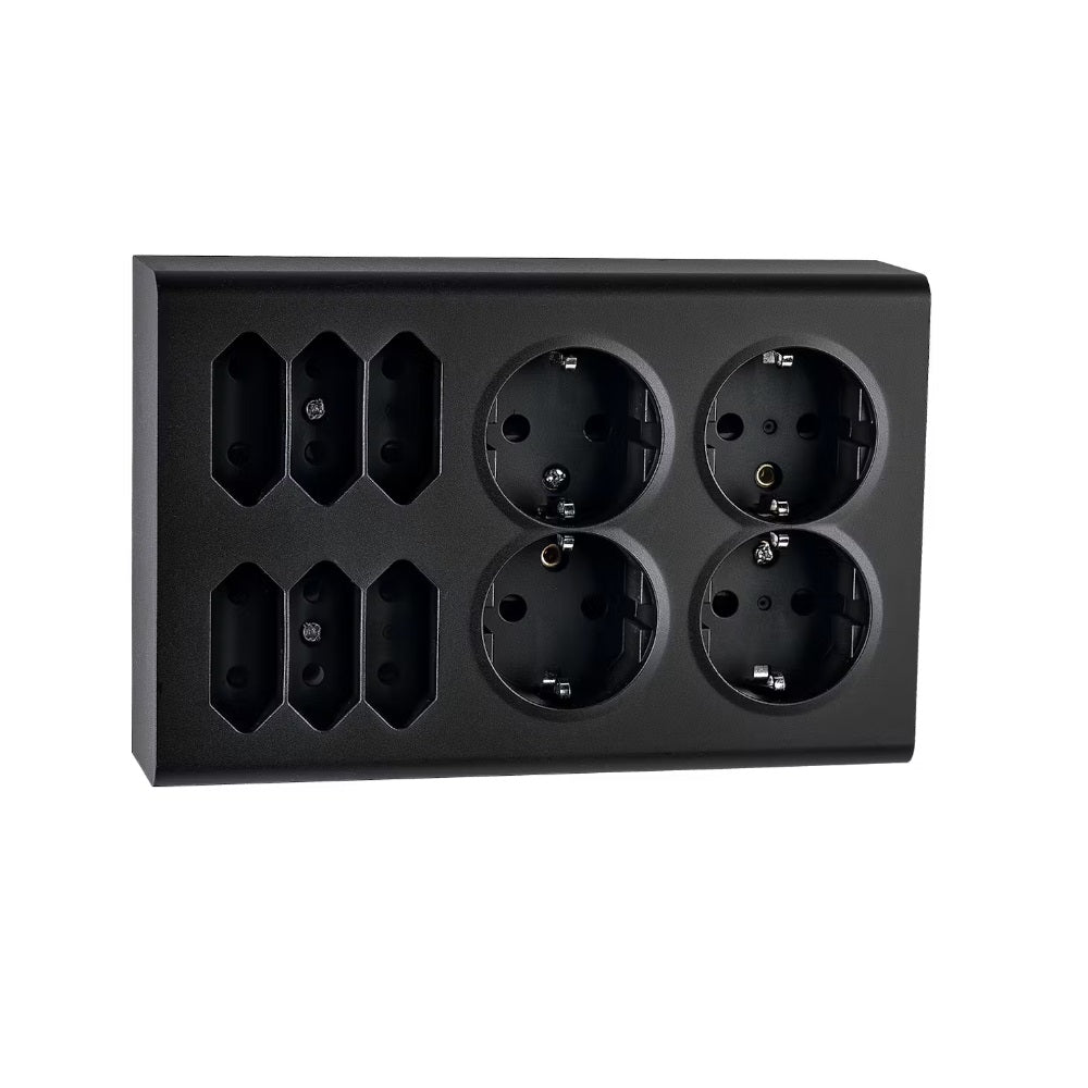 Pistorasia SG Install pinta 4+6 Euro IP21 Musta