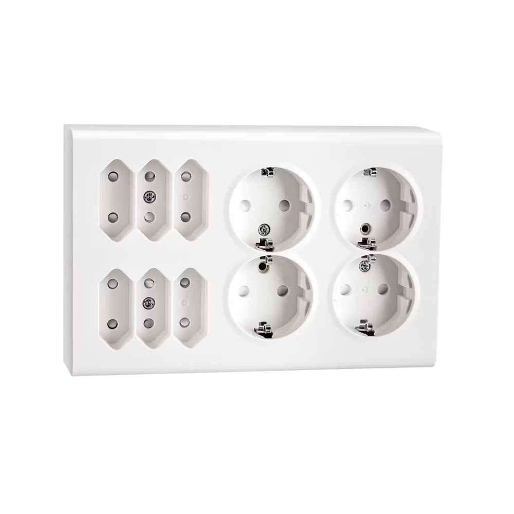 Pistorasia SG Install pinta 4+6 Euro IP21 Valkoinen