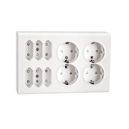 Pistorasia SG Install pinta 4+6 Euro IP21 Valkoinen