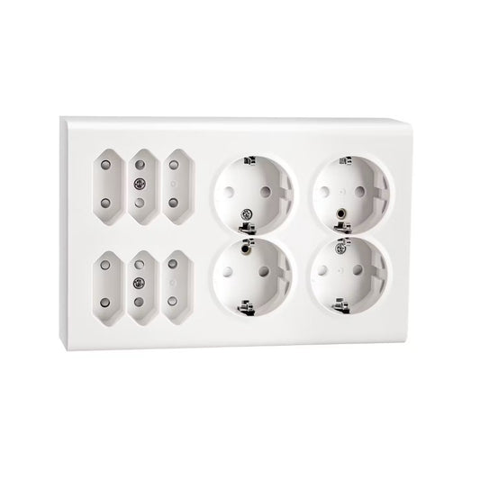 Pistorasia SG Install pinta 4+6 Euro IP21 Valkoinen