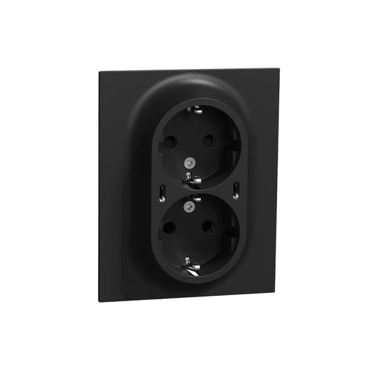 Pistorasia Elko One, 2-osainen, 2xusb-c, 25w, uppoasennus, musta