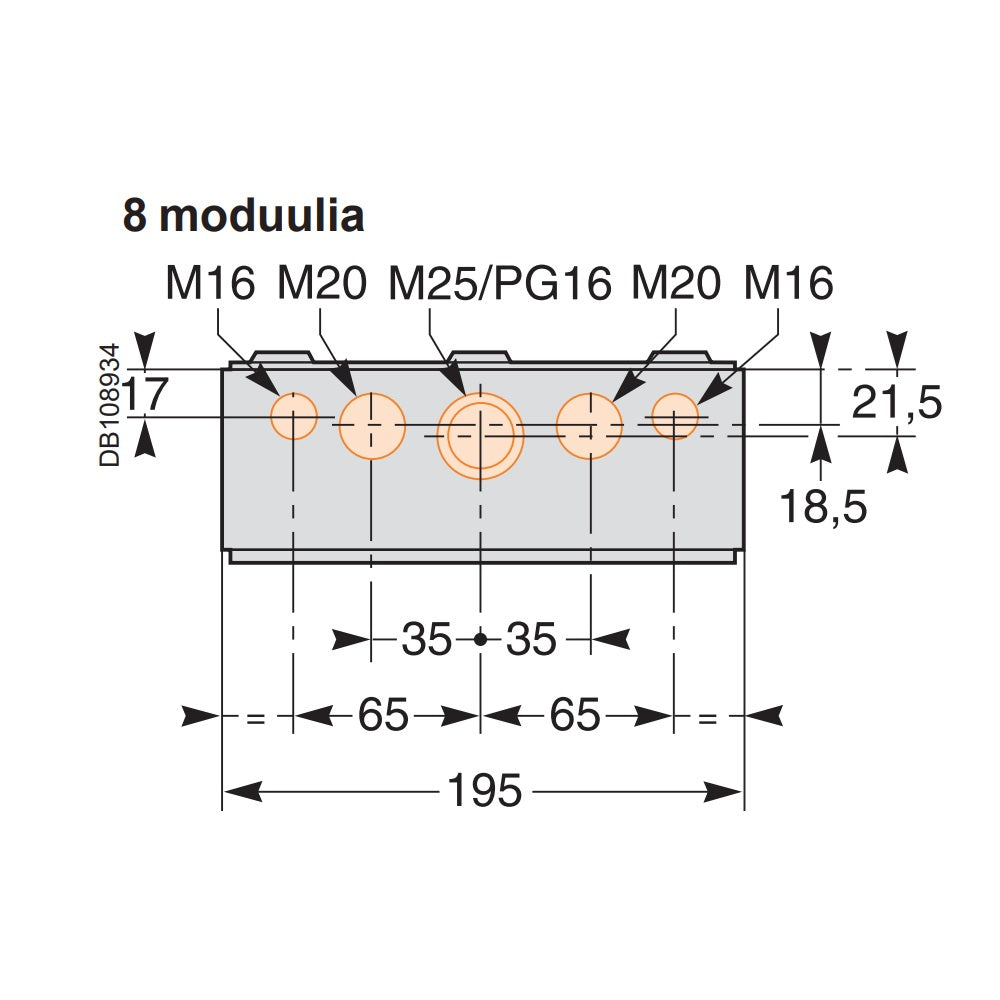 Moduulikotelo Scheider Electric Kaedra, 1x8 moduulia, IP65
