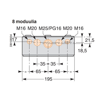 Moduulikotelo Scheider Electric Kaedra, 1x8 moduulia, IP65