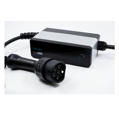 TopAC kannettava 11 kW EV-laturi ja Shelly-ohjain käytössä latauspisteellä