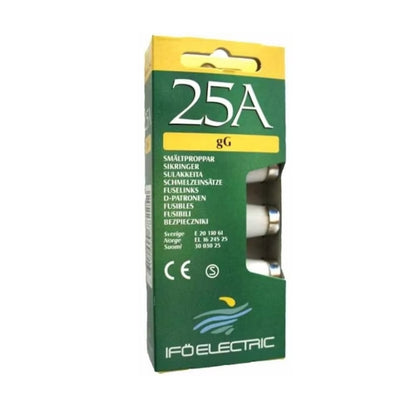 Tulppasulake Ifö Electric DII 25A 500V (Keltainen) 5kpl