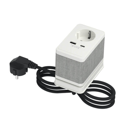 Työpöydän pistorasia Schneider Electric Unica System+, Schuko+USB-A+USB-C, valkoinen