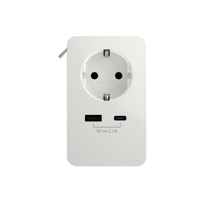 Työpöydän pistorasia Schneider Electric Unica System+, Schuko+USB-A+USB-C, valkoinen
