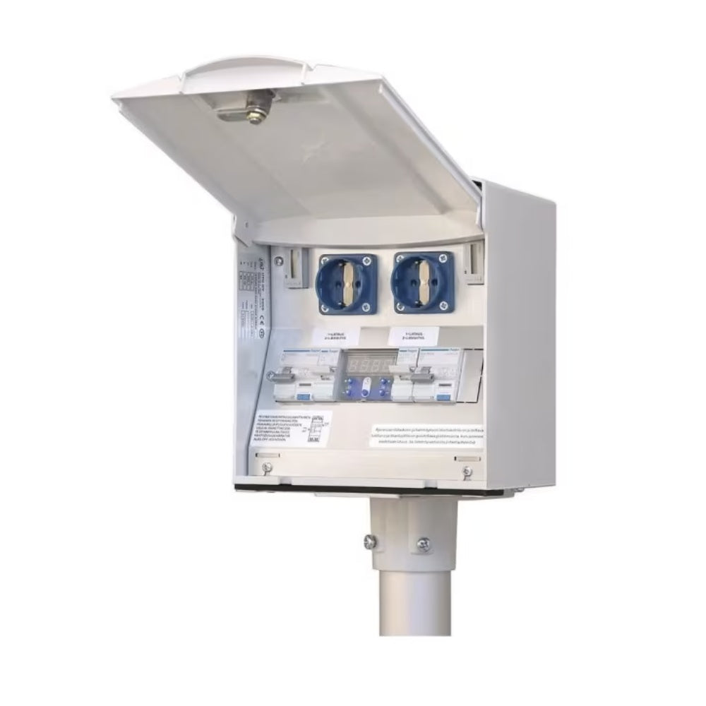 EVPIKE PRO 2A2V 2kWh HYBRID hidaslatausasema kahdella pistorasialla – säältä suojattu ajoneuvojen latausratkaisu