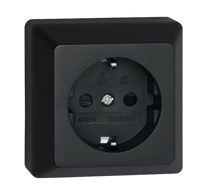 Pistorasia Opal Pinta 1-osainen 16A IP20 PPR Musta