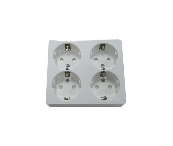 Pistorasia Opal Pinta 4-osainen 16A 250V IP20 PPR Valkoinen