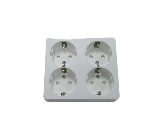 Pistorasia Opal Pinta 4-osainen 16A 250V IP20 PPR Valkoinen