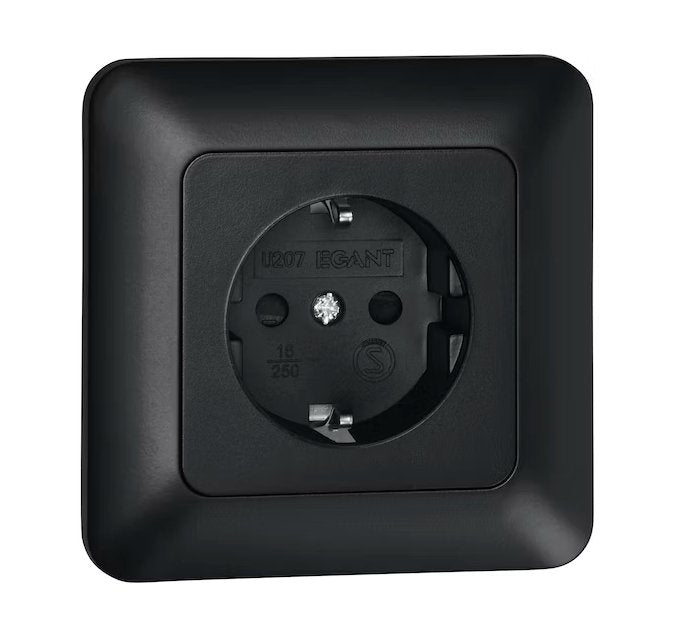 Pistorasia Opal Uppo 1-osainen 16A IP20 UPR Musta