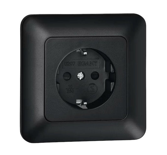 Pistorasia Opal Uppo 1-osainen 16A IP20 UPR Musta