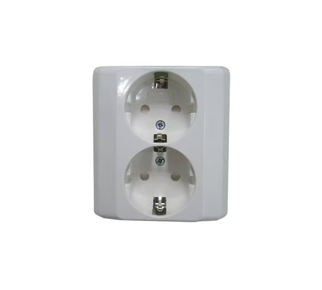 Pistorasia Opal Uppo 2-osainen 16A 250V IP20 Valkoinen