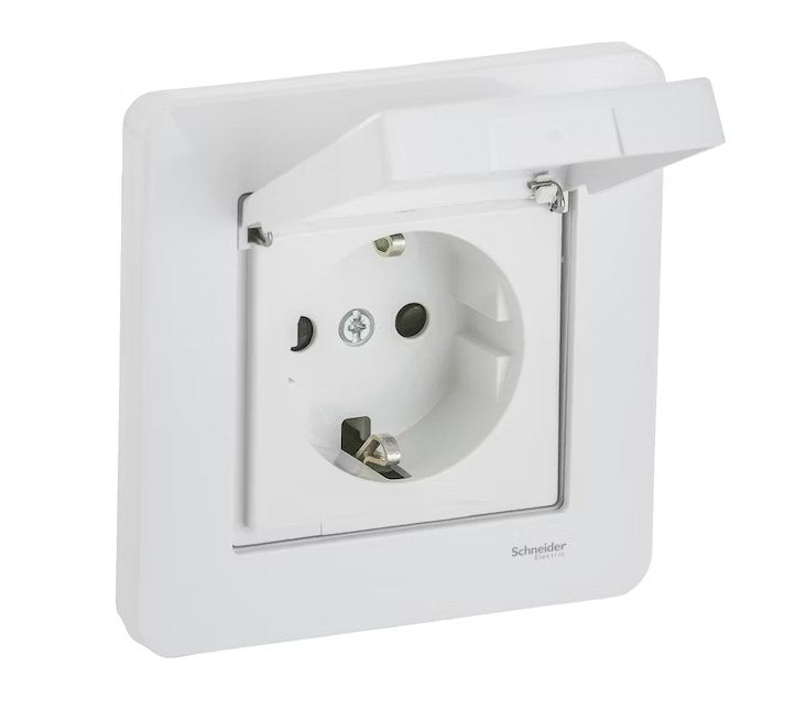 Pistorasia Schneider Electric Exxact 1-osainen 16A 0x UKJ Kansi Valkoinen