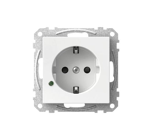 Pistorasia Schneider Electric Exxact 1-osainen 16A IP21 UKJ LED Valkoinen