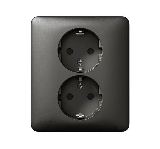 Pistorasia Schneider Electric Exxact 2-osainen 16A IP21 UPJ 2x Antrasiitti