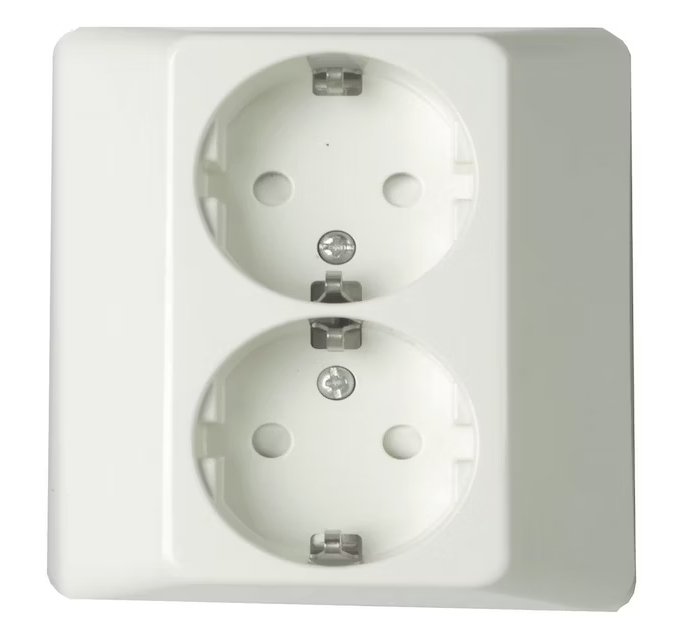 Pistorasia Schneider Electric Exxact 2-osainen IP21 UPJ 1x Valkoinen