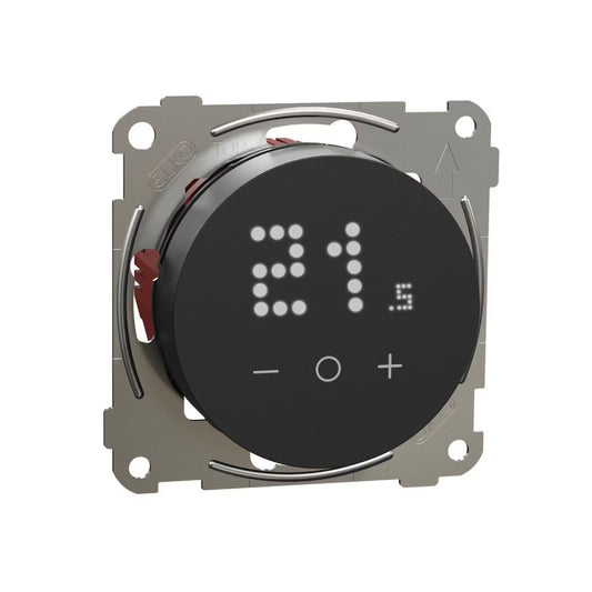 Elko One yhdistelmätermostaatti musta seinään asennettuna